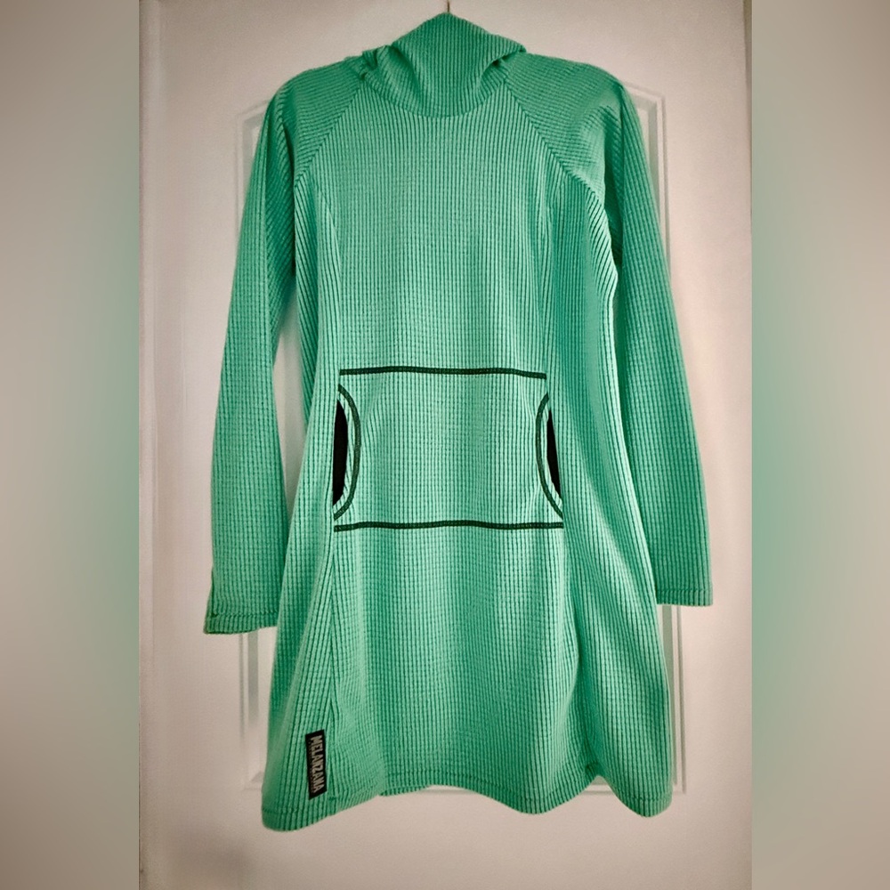 MELANZANA MICRO GRID HOODED DRESS V2/2024         Size L  Color:Mint